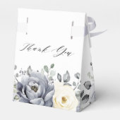 Zilver grijs ivoor - winterhuwelijk bedankdoosjes (Achterkant)