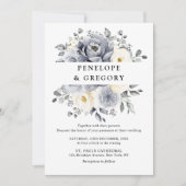 Zilver grijs ivoor - winterhuwelijk kaart (Voorkant)