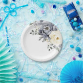 Zilver grijs ivoor - winterhuwelijk papieren bordje (Feest)