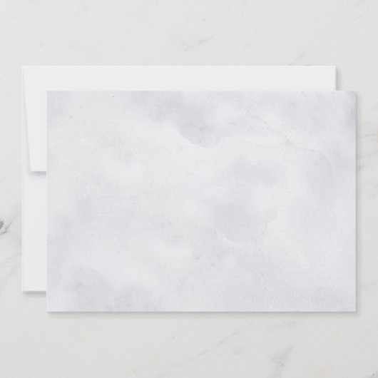 Zilver Grijs Ivoren Bloemige Winter Bruiloft Save The Date (Achterkant)