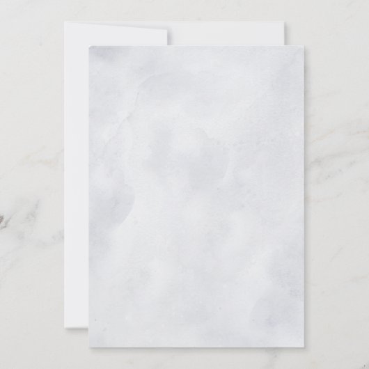 Zilver Grijs Ivory Bloemige Winter Rustieke Trouw Save The Date (Achterkant)