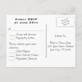 Zilver Grijs Klassieke Eenvoudige Huwelijk RSVP Uitnodiging Briefkaart (Achterkant)