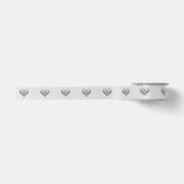 Zilver Grijs Kleur Hartjes Satijnen Lint (Voorkant)