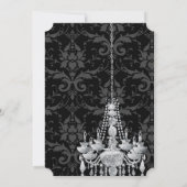 Zilver & Grijs Kroonluchters Victoriaans Damask Br Kaart (Achterkant)