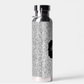 Zilver grijs licht glitter sparren zwart Monogram Waterfles (Rechts)