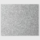 Zilver grijs licht glitter sparren zwart wit cadeaupapier (Vlak)