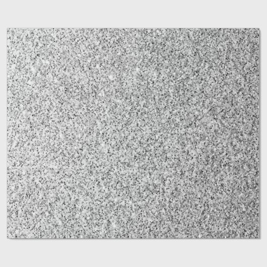 Zilver grijs licht glitter sparren zwart wit cadeaupapier (Vlak)