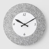 Zilver grijs licht glitter sparren zwart wit grote klok (Voorkant)