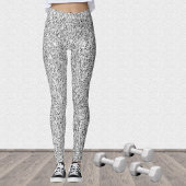 Zilver grijs licht glitter sparren zwart wit leggings