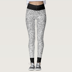 Zilver grijs lichtglitter sparkles met zwart leggings