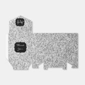Zilver grijs lichtglitter sparkles Monogram Bedankdoosjes (Uitgevouwen)