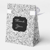 Zilver grijs lichtglitter sparkles Monogram Bedankdoosjes (Achterkant)