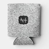 Zilver grijs lichtglitter sparkles Monogram Blikjeskoeler (Voorkant)