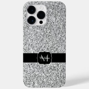 Zilver grijs lichtglitter sparkles Monogram Case-Mate iPhone Case