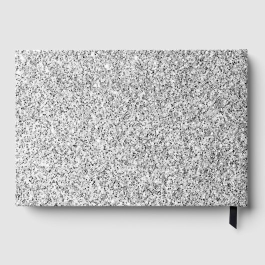 Zilver grijs lichtglitter sparkles Monogram Gastenboek (Achterkant)