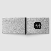 Zilver grijs lichtglitter sparkles Monogram Gastenboek (Volledig)