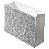 Zilver grijs lichtglitter sparkles Monogram Groot Cadeauzakje (Achterkant Gekanteld)