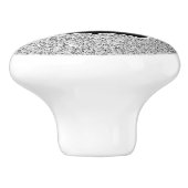 Zilver grijs lichtglitter sparkles Monogram Keramische Knop (Zijkant)