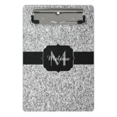 Zilver grijs lichtglitter sparkles Monogram Mini Klembord (Voorkant)
