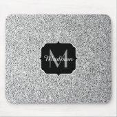 Zilver grijs lichtglitter sparkles Monogram Muismat (Voorkant)