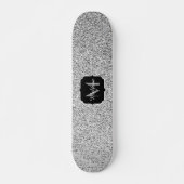 Zilver grijs lichtglitter sparkles Monogram Persoonlijk Skateboard (Voorkant)