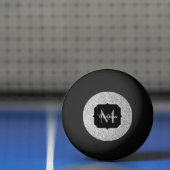 Zilver grijs lichtglitter sparkles Monogram Pingpongbal (Net)