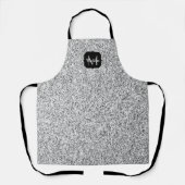 Zilver grijs lichtglitter sparkles Monogram Schort (Voorkant)