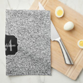 Zilver grijs lichtglitter sparkles Monogram Theedoek (Quarter Fold)