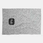Zilver grijs lichtglitter sparkles Monogram Theedoek (Horizontaal)