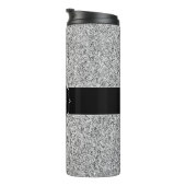 Zilver grijs lichtglitter sparkles Monogram Thermosbeker (Geroteerd rechts)