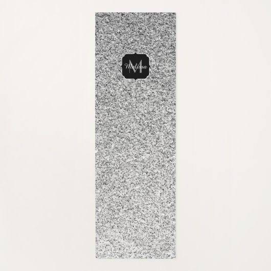 Zilver grijs lichtglitter sparkles Monogram Yogamat (Voorkant)