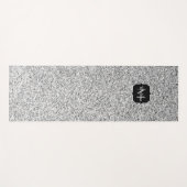 Zilver grijs lichtglitter sparkles Monogram Yogamat (Voorkant (horizontaal))