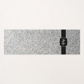 Zilver grijs lichtglitter sparkles Monogram Yogamat (Voorkant (horizontaal))