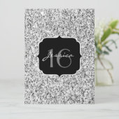 Zilver grijs lichtglitter sparkles Sweet 16 Kaart (Staand voorkant)