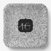 Zilver grijs lichtglitter sparkles Sweet 16 Papieren Bordje (Voorkant)