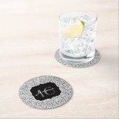 Zilver grijs lichtglitter sparkles Sweet 16 Ronde Kartonnen Onderzetter (Insitu)