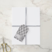 Zilver Grijs Luxe faux Velvet Kerstmis Cadeaulabel (Met Touw)