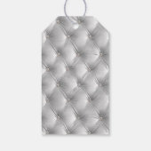 Zilver Grijs Luxe faux Velvet Kerstmis Cadeaulabel (Achterkant)