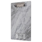 Zilver Grijs Marmer Modern Modieus Gepersonaliseer Klembord (Links)