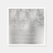 Zilver Grijs Metaal Wit Glitter Bruids Lief Meisje Servet (Voorkant)