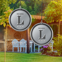 Zilver Grijs Monogram Gepersonaliseerde Familie Ho Windgong