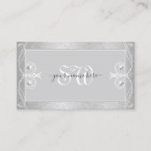  Zilver Grijs Mozaïek Sparkle Jewels Monogram Visitekaartje (Voorkant)