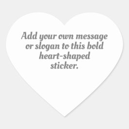 Zilver grijs omlijnd hart met uw bericht hart sticker