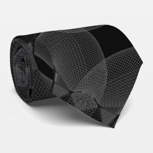 Zilver grijs op zwarte geometrische oneindige roet stropdas