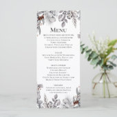 Zilver, Grijs, Roest Bruin Vogel Winter Botanische Menu (Staand voorkant)