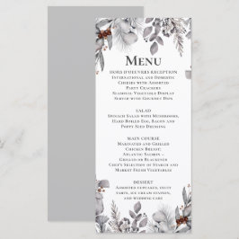 Zilver, grijs, roestbruine vogel winter botanische menu