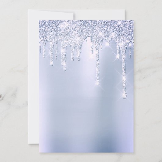 Zilver grijs rokerblu glitter-effect griep kaart (Achterkant)