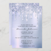 Zilver grijs rokerblu glitter-effect griep kaart (Voorkant / Achterkant)