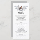 Zilver, grijs, roodbruin winterbotanisch menu (Voorkant / Achterkant)