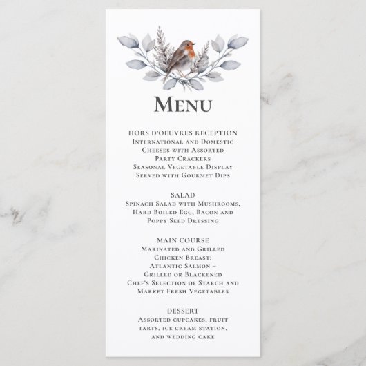 Zilver, grijs, roodbruin winterbotanisch menu (Voorkant)